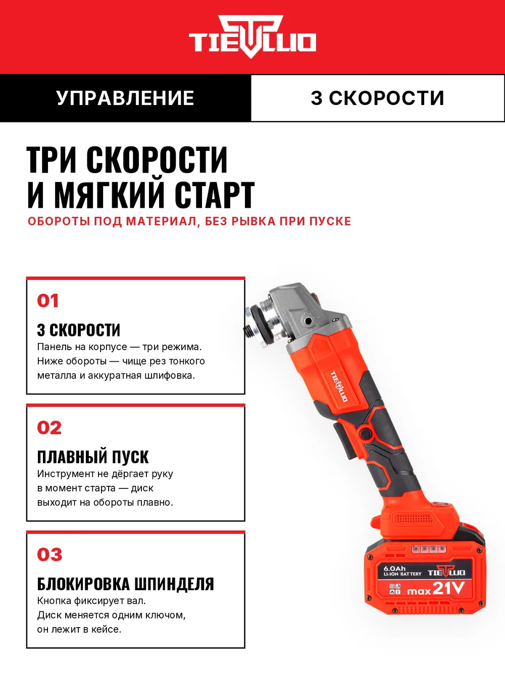 управление УШМ tiellio 100TD