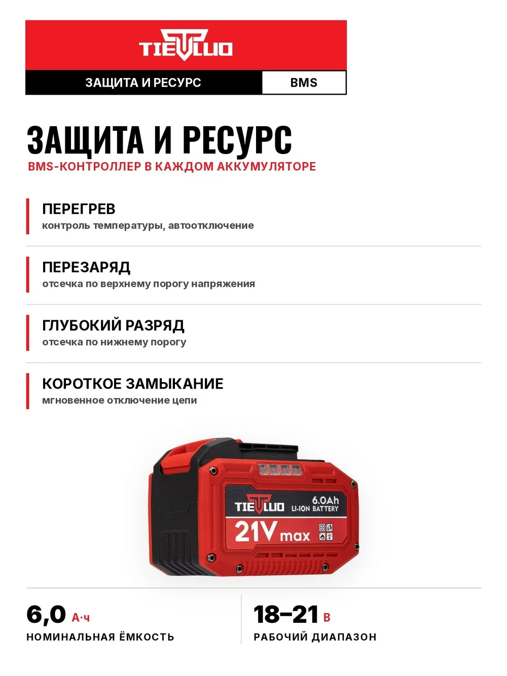 TIELLIO 21V / 6 А·ч