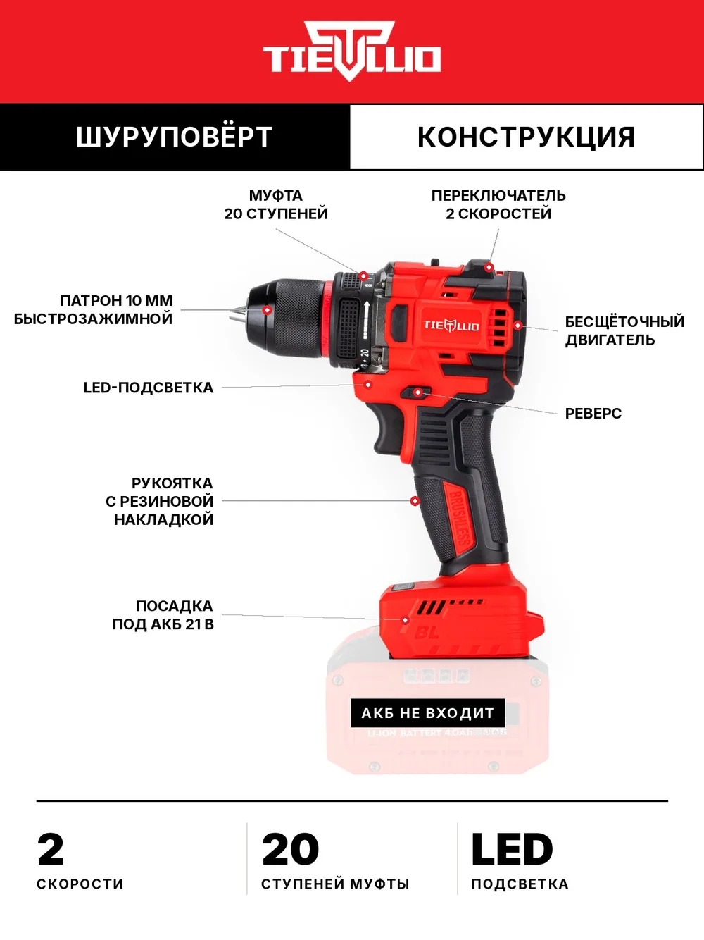 конструкция tiellio X21TD тушка